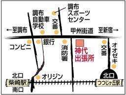 調布市役所 神代出張所地図